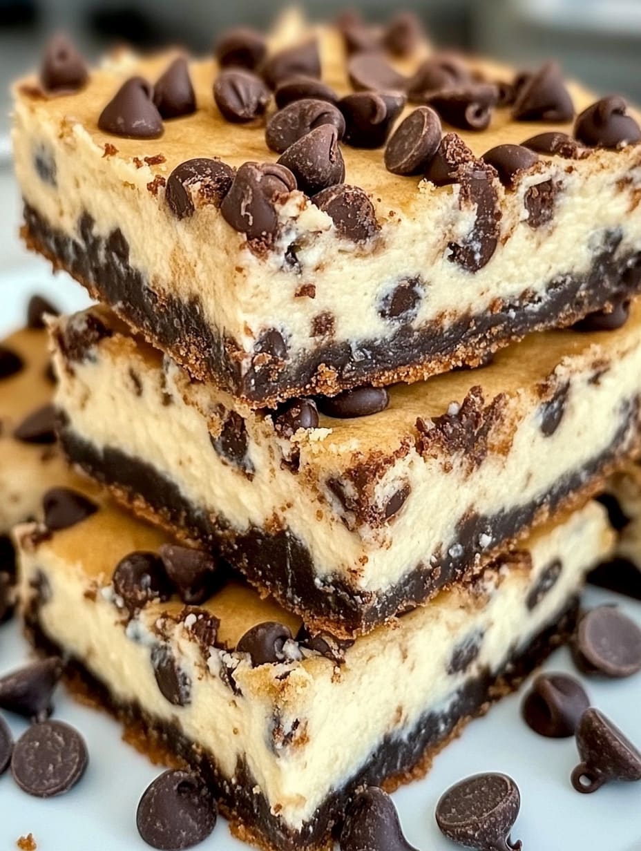Chocolate Chip Cookie Cheesecake Bars
