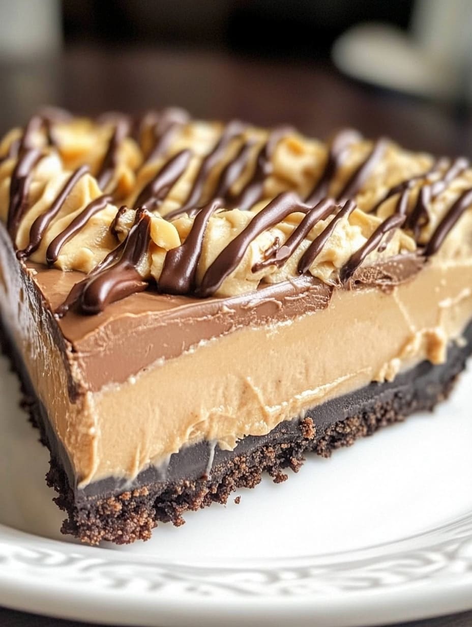 Chocolate Peanut Butter Mousse Pie (No-Bake & Easy)