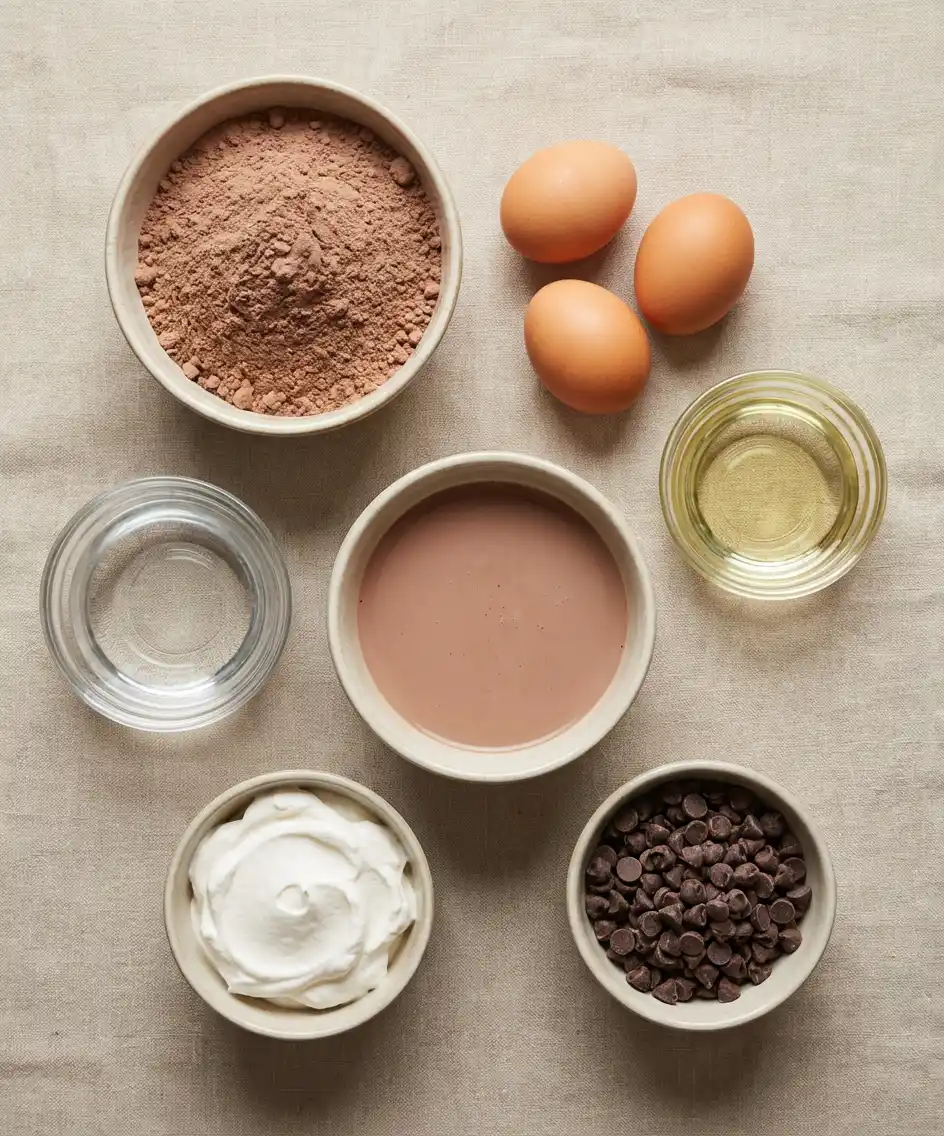 Chocolate Poke Cake ingredients