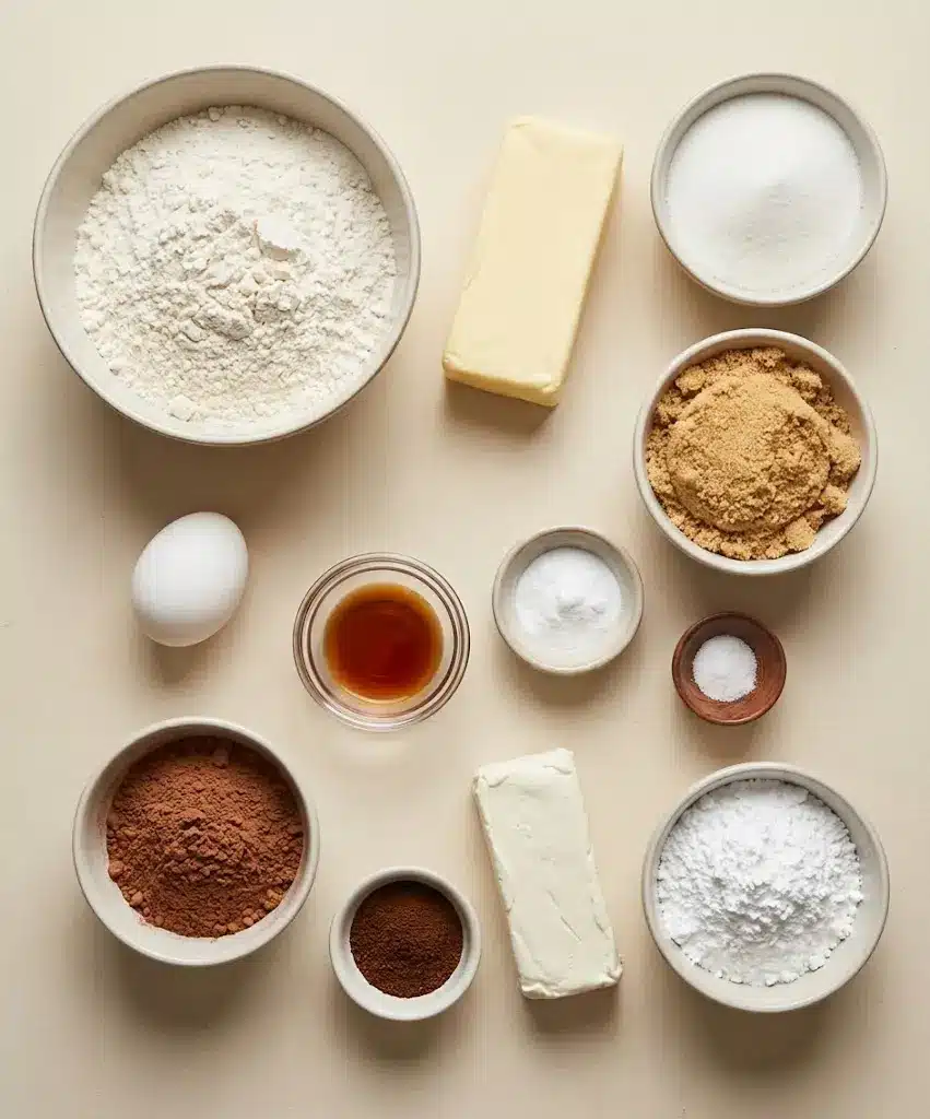 Coffee Swirled Marbled Chocolate Cream Cheese Cookies ingredients