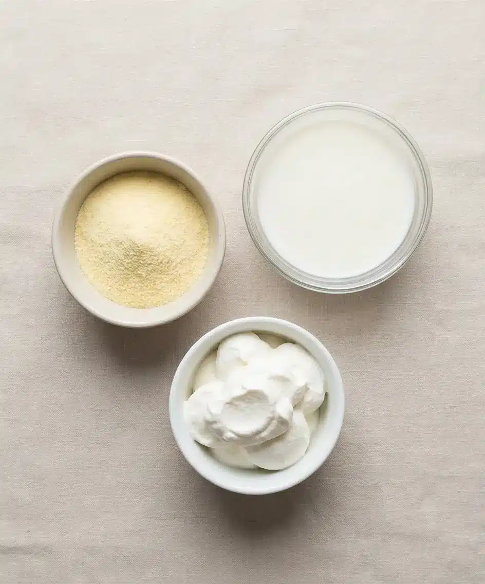 Cool Whip and Pudding Frosting ingredients