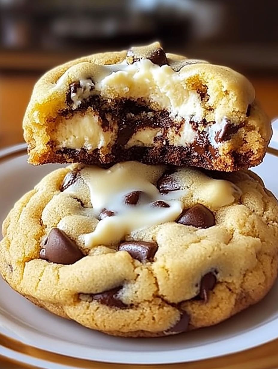 Cream Cheese Stuffed Chocolate Chip Cookies