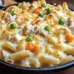 Creamy Chicken Pot Pie Pasta Bake