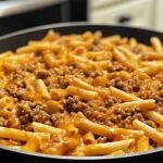 Creamy Ground Beef Taco Pasta Skillet