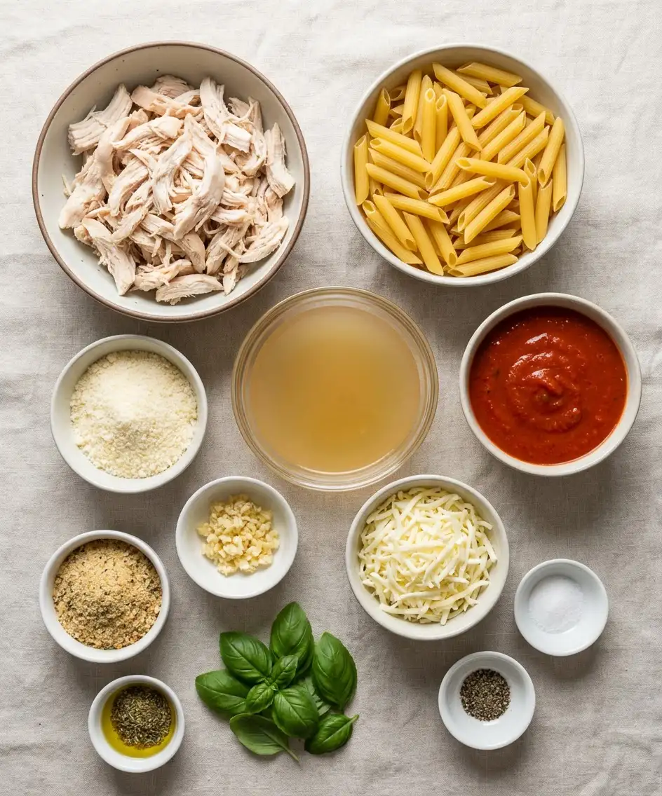 Dump Bake Chicken Parmesan Casserole ingredients