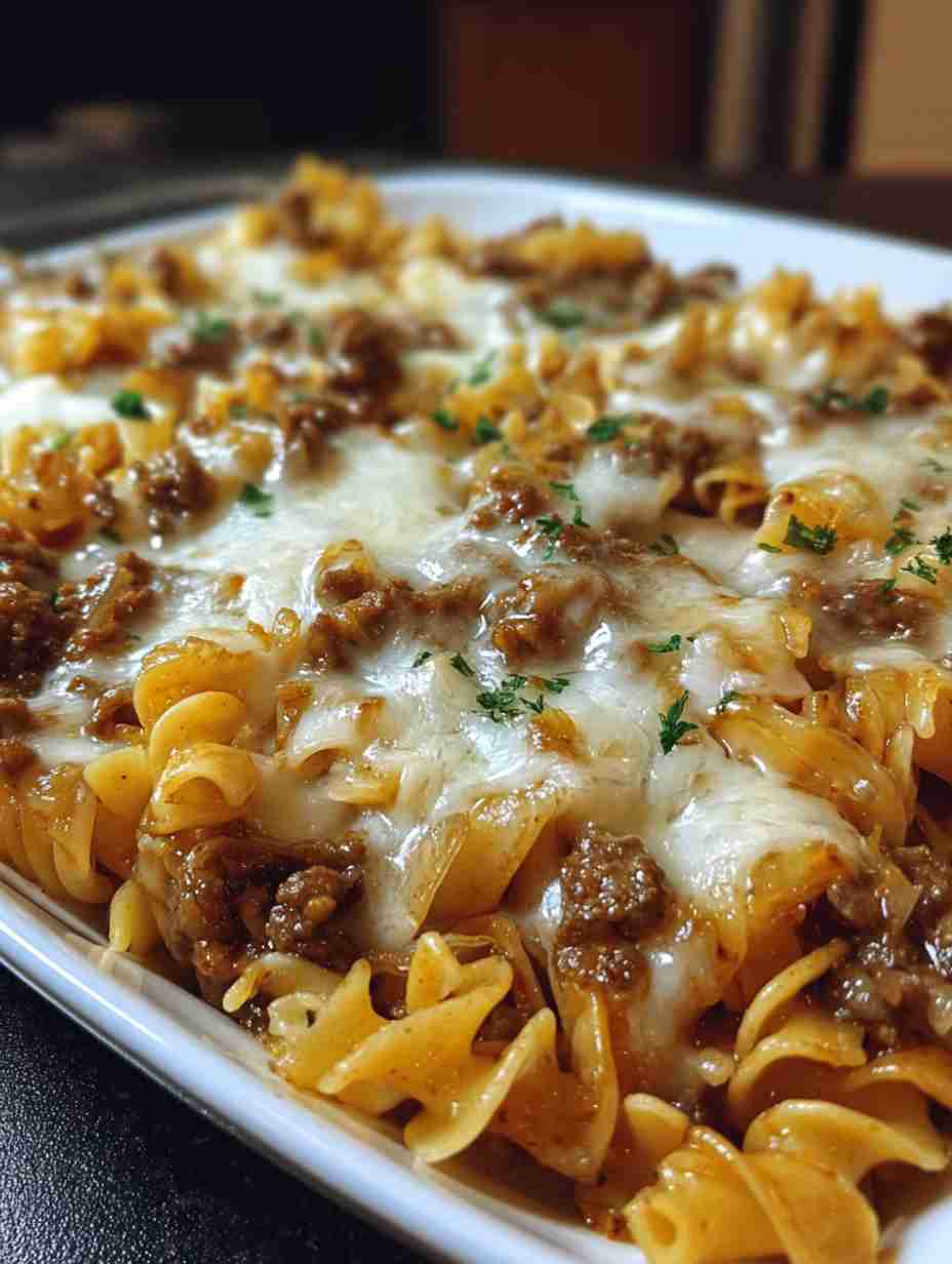 French Onion Beef and Pasta Casserole Recipe