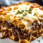 French Onion Beef and Pasta Casserole