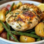 Garlic Lemon Chicken with Green Beans and Red Potatoes
