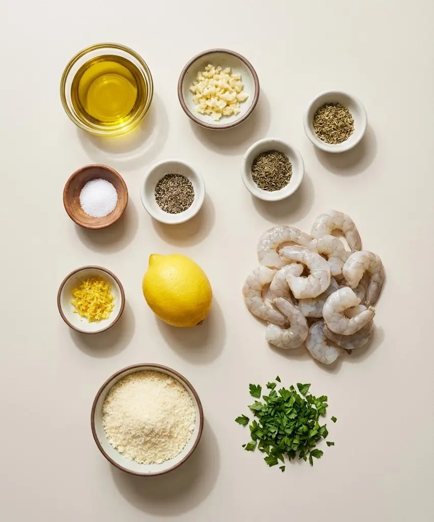 Garlic Parmesan Baked Shrimp ingredients