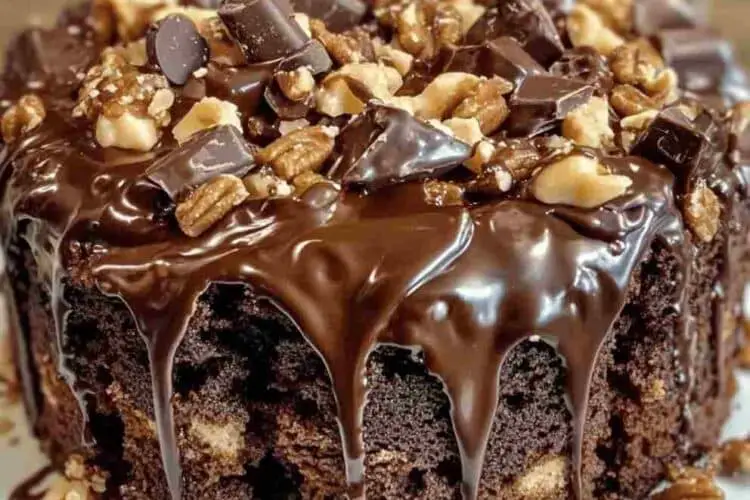 German Chocolate Poke Cake