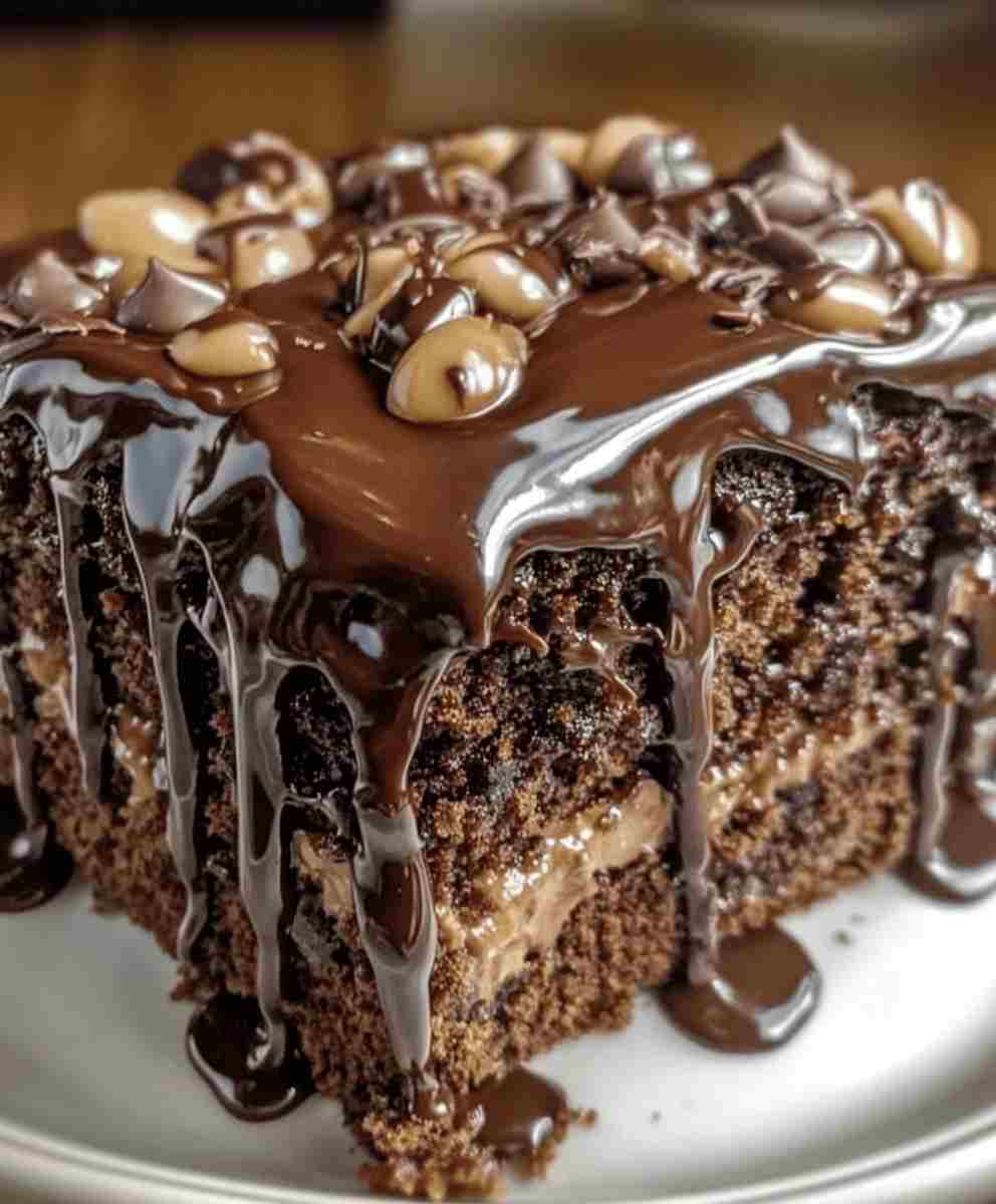 German Chocolate Poke Cake