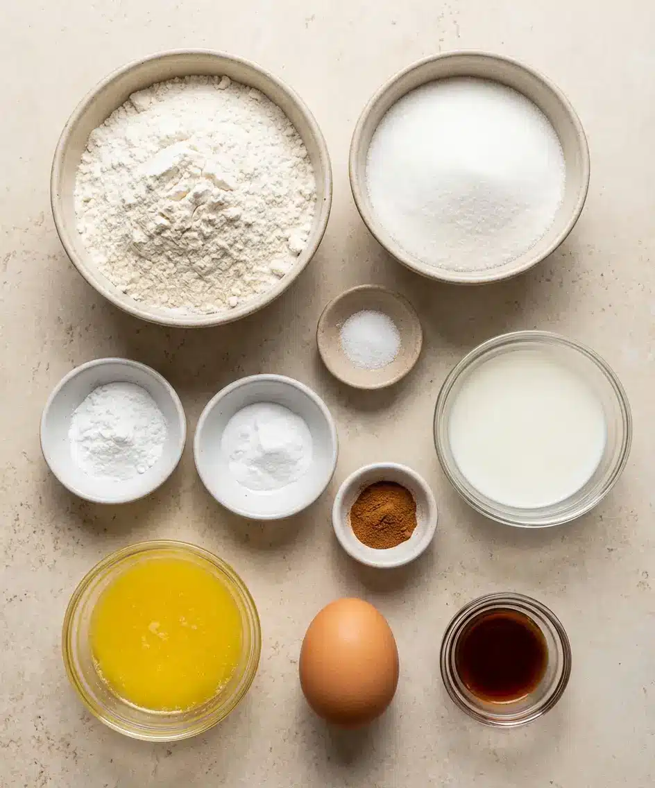 Grandma’s Fluffy Cinnamon Sugar Donut Muffins ingredients