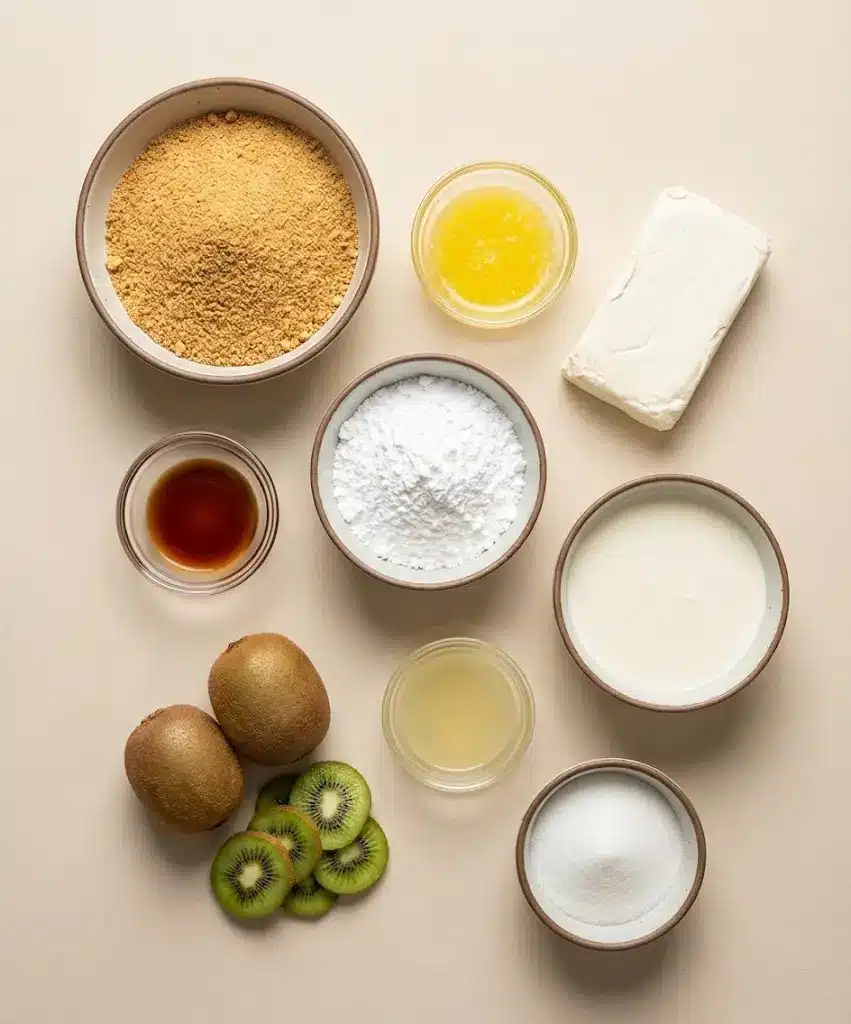 Kiwi Cheesecake ingredients