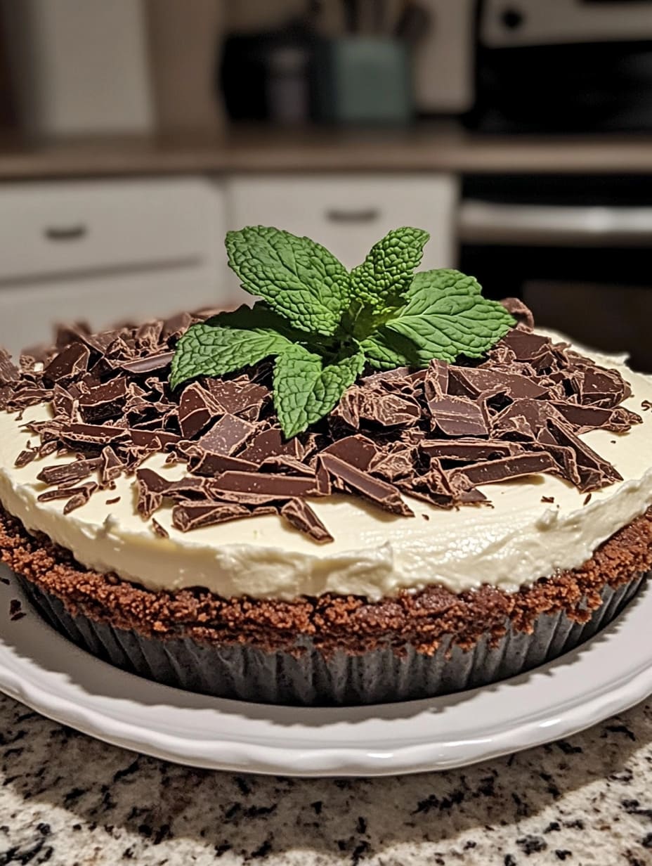 Mint Chocolate Cheesecake Pie