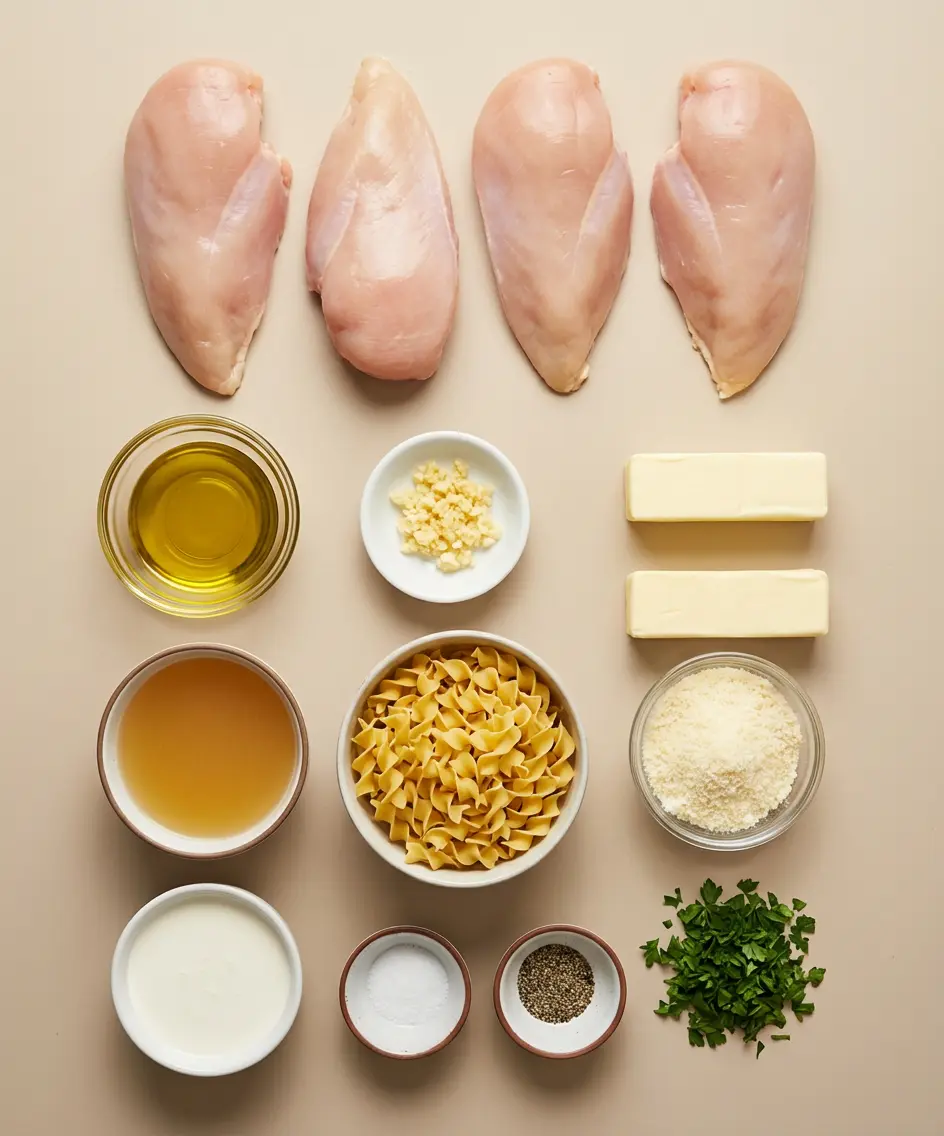 One-Pan Chicken with Creamy Buttered Noodles ingredients