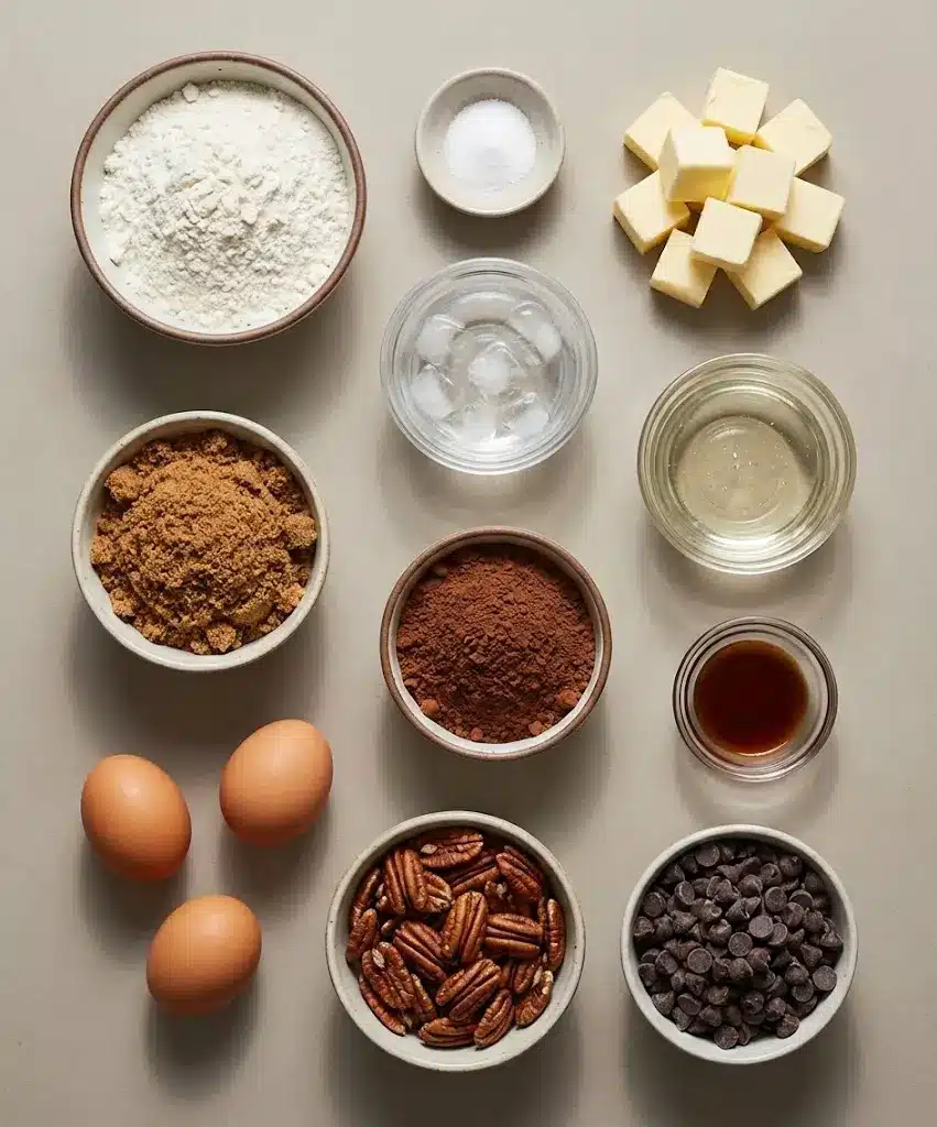 Rich and Decadent Texas Chocolate Pecan Pie ingredients