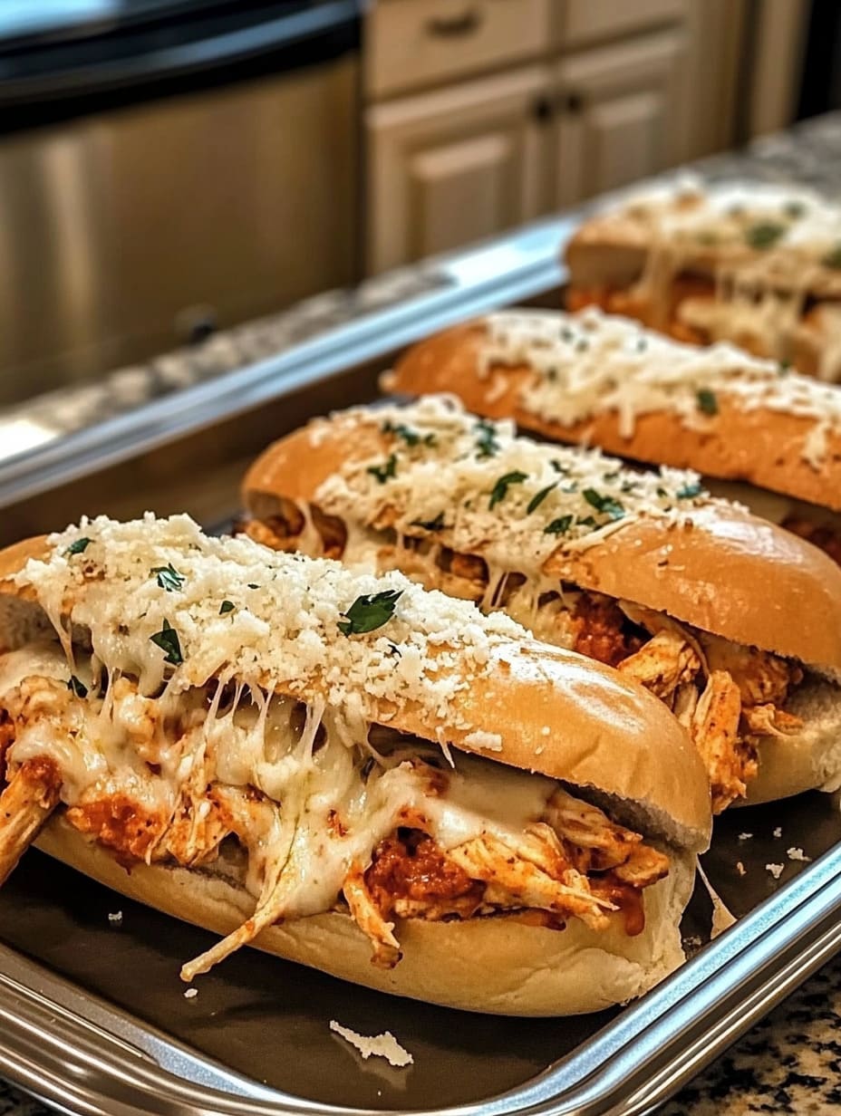 Slow Cooker Parmesan Garlic Chicken Sandwiches – Easy Dinner Recipe