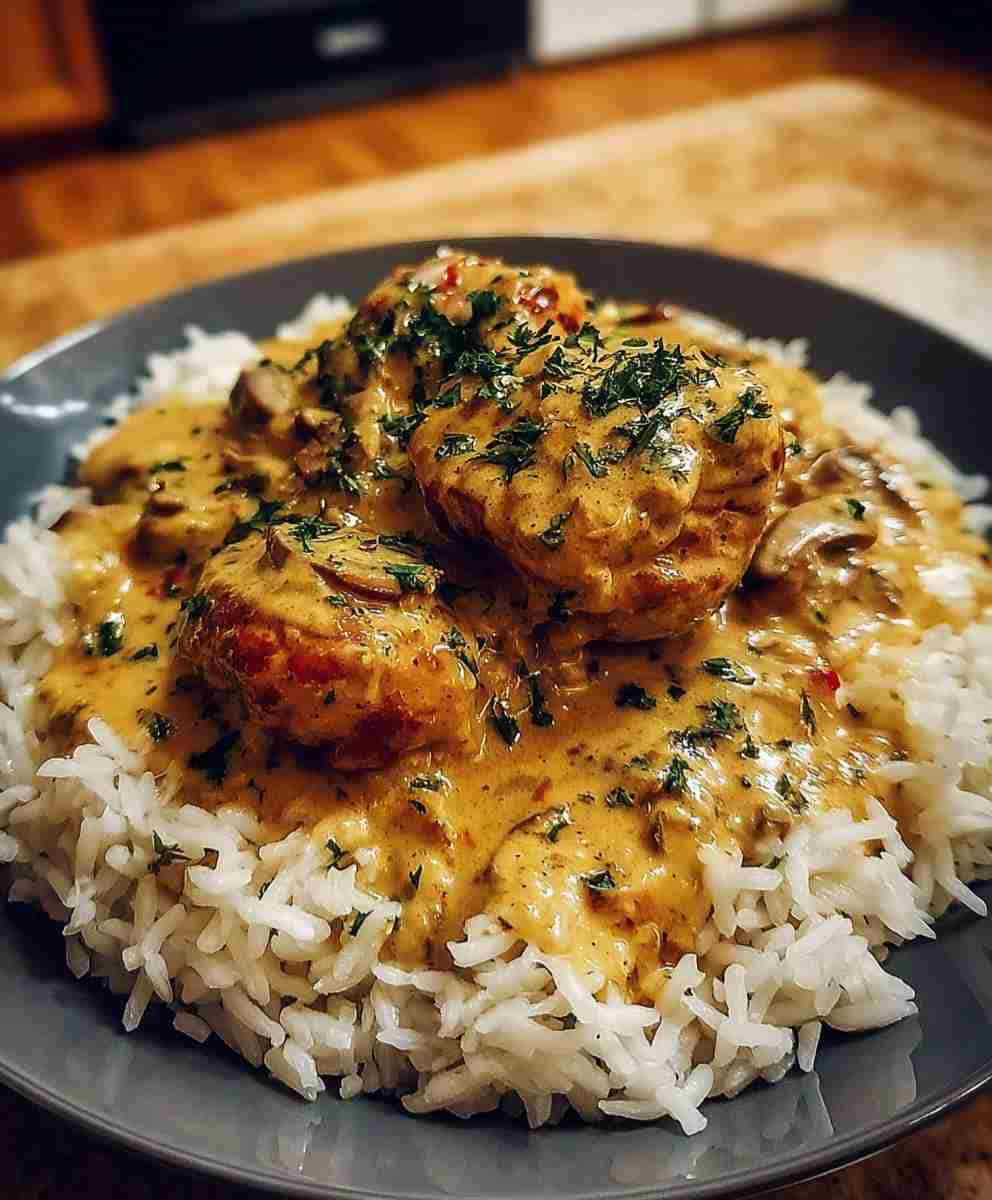 Smothered Chicken and Rice Easy Creamy Dinner Recipe