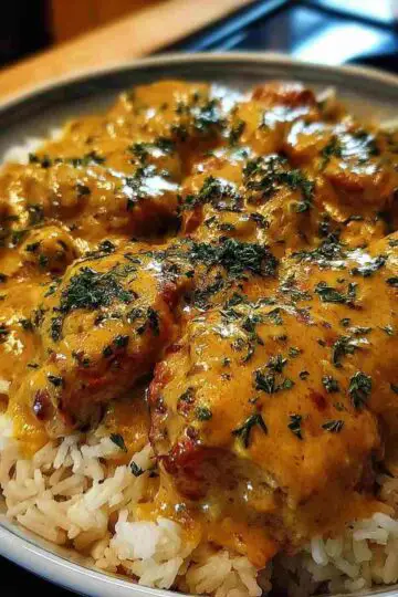 Smothered Chicken and Rice Easy Creamy Dinner Recipe