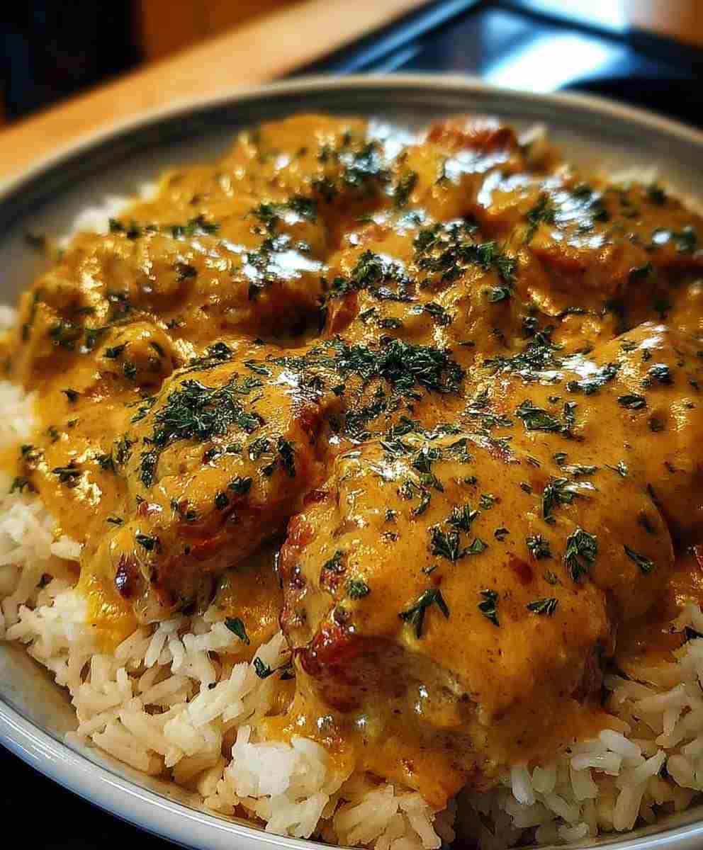 Smothered Chicken and Rice Easy Creamy Dinner Recipe