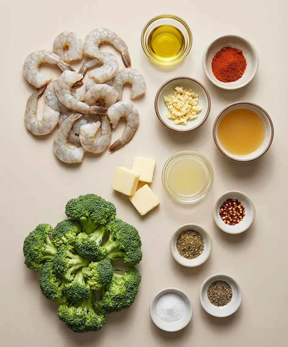 Stir-Fried Shrimp and Broccoli ingredients