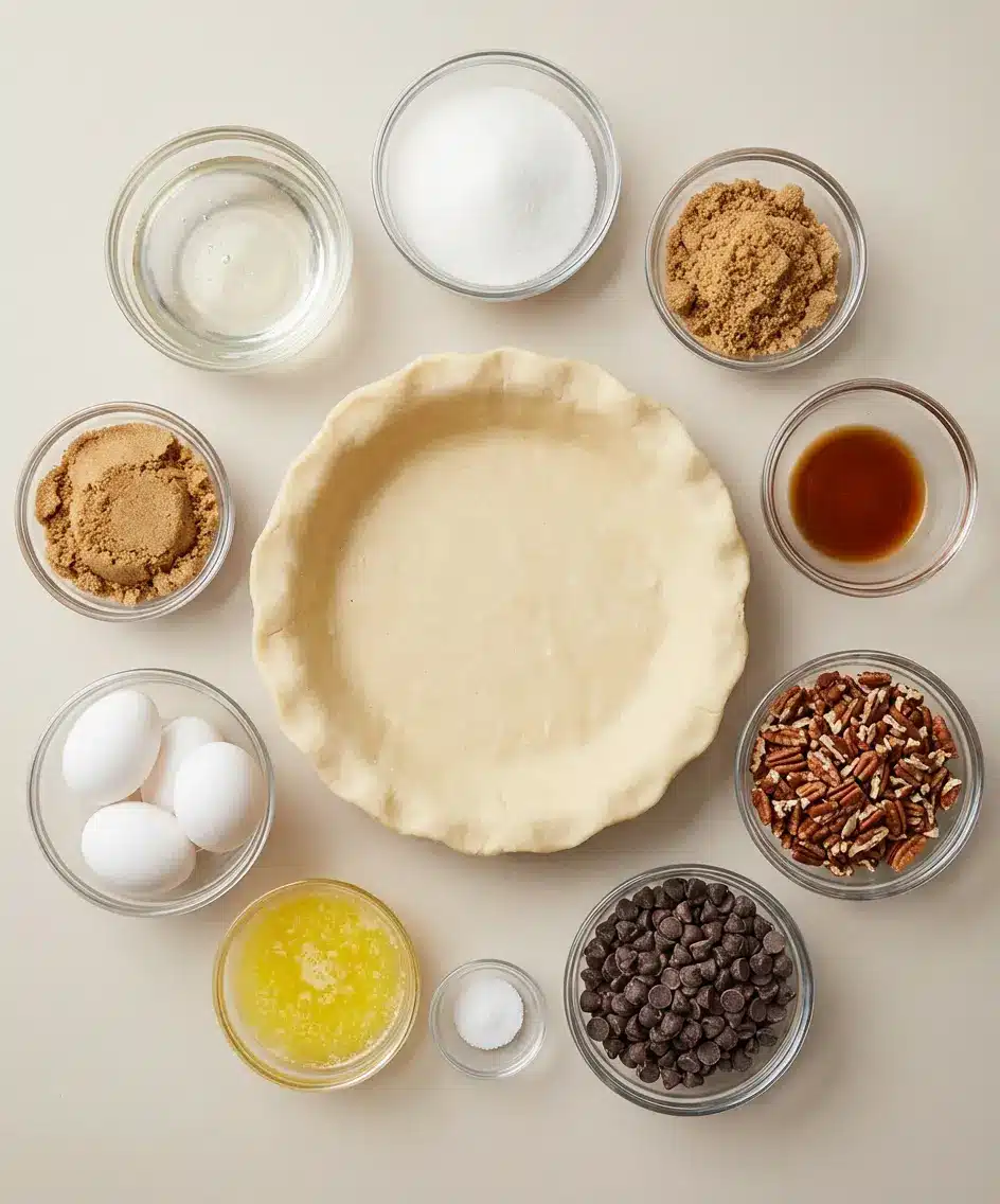 Texas Chocolate Pecan Pie ingredients