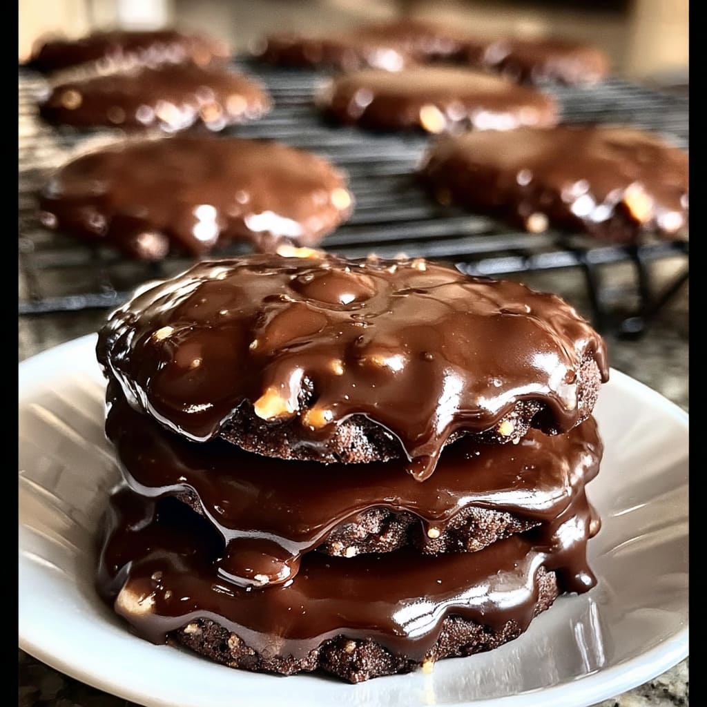 Texas Sheet Cake Cookies with Chocolate Glaze
