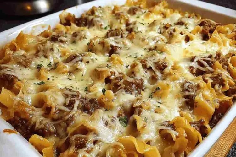 French Onion Beef and Pasta Casserole
