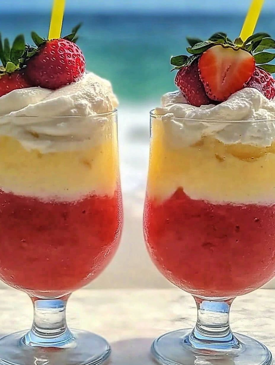 Strawberry Piña Colada with Malibu Frosting