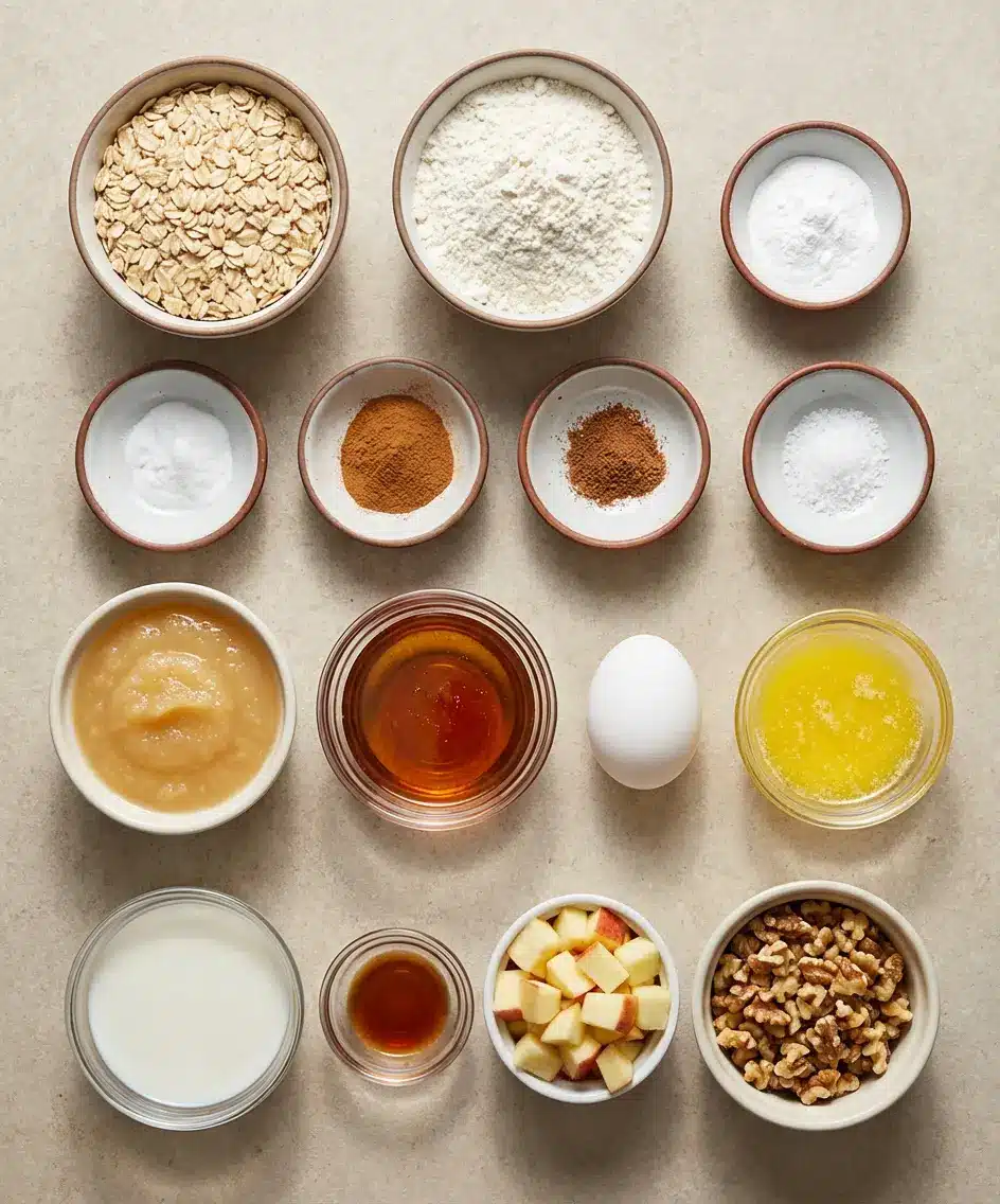 Applesauce Oatmeal Muffins Recipe ingredients