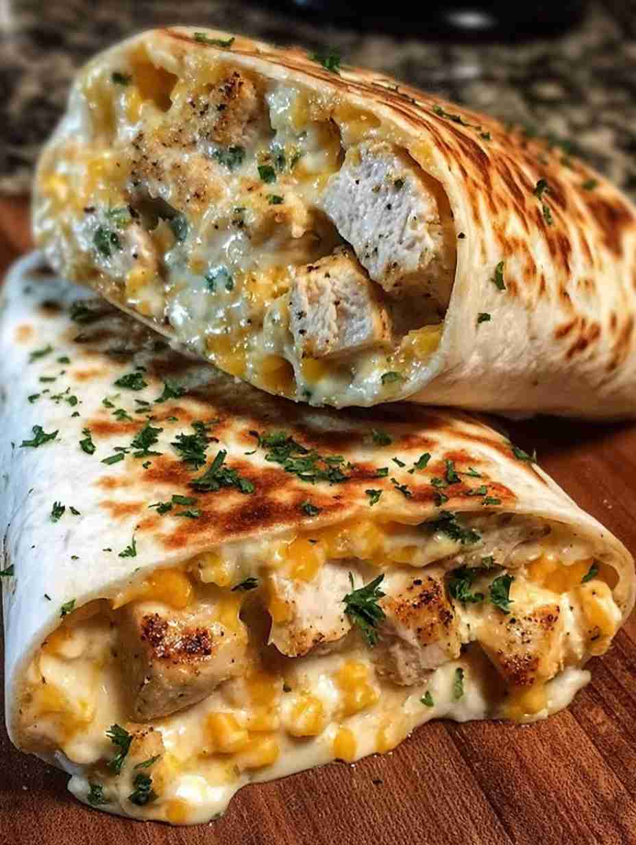 Cheesy Garlic Chicken Wraps Easy 20 Minute Dinner