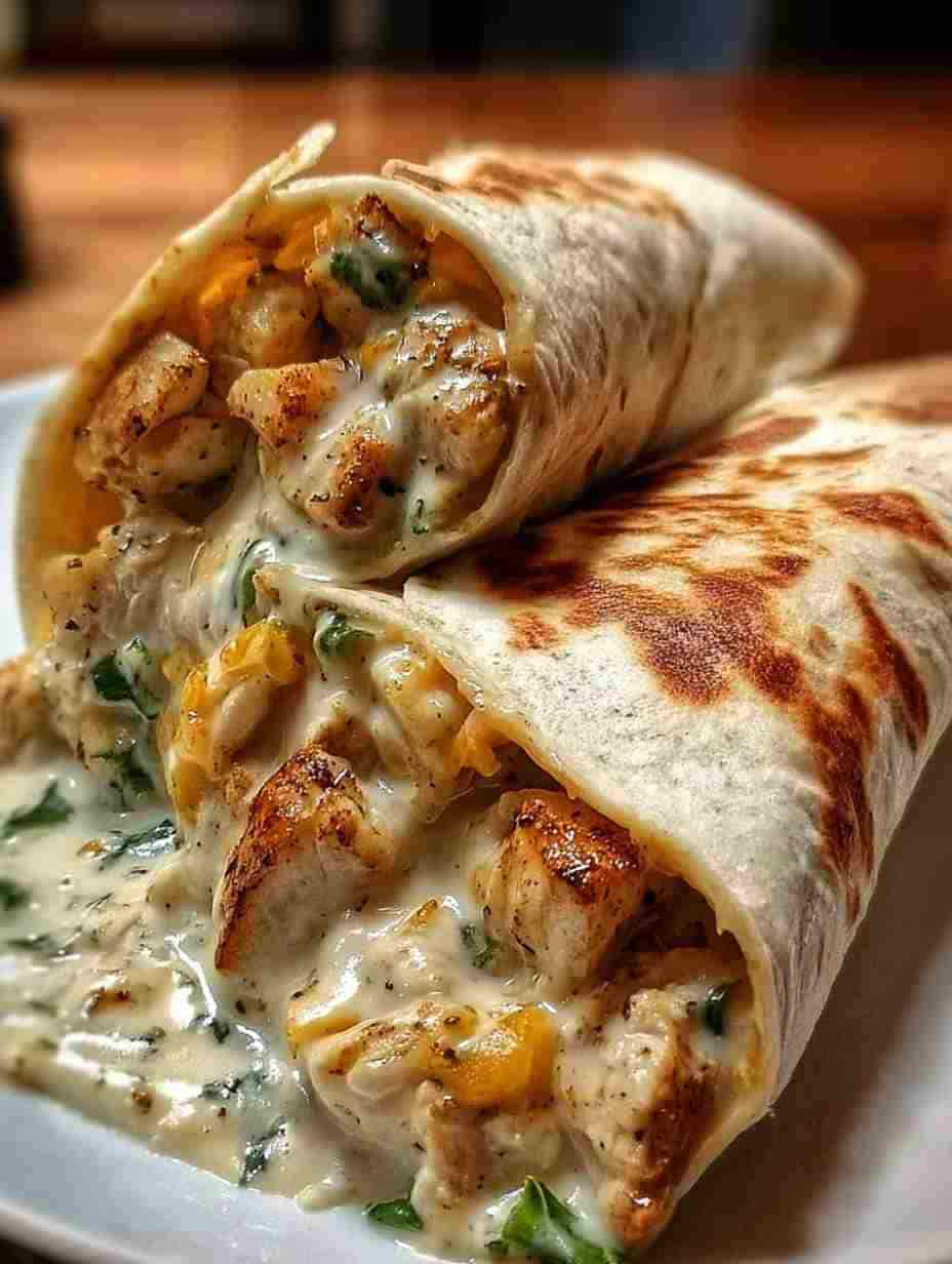 Cheesy Garlic Chicken Wraps