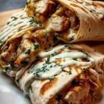 Cheesy Garlic Chicken Wraps
