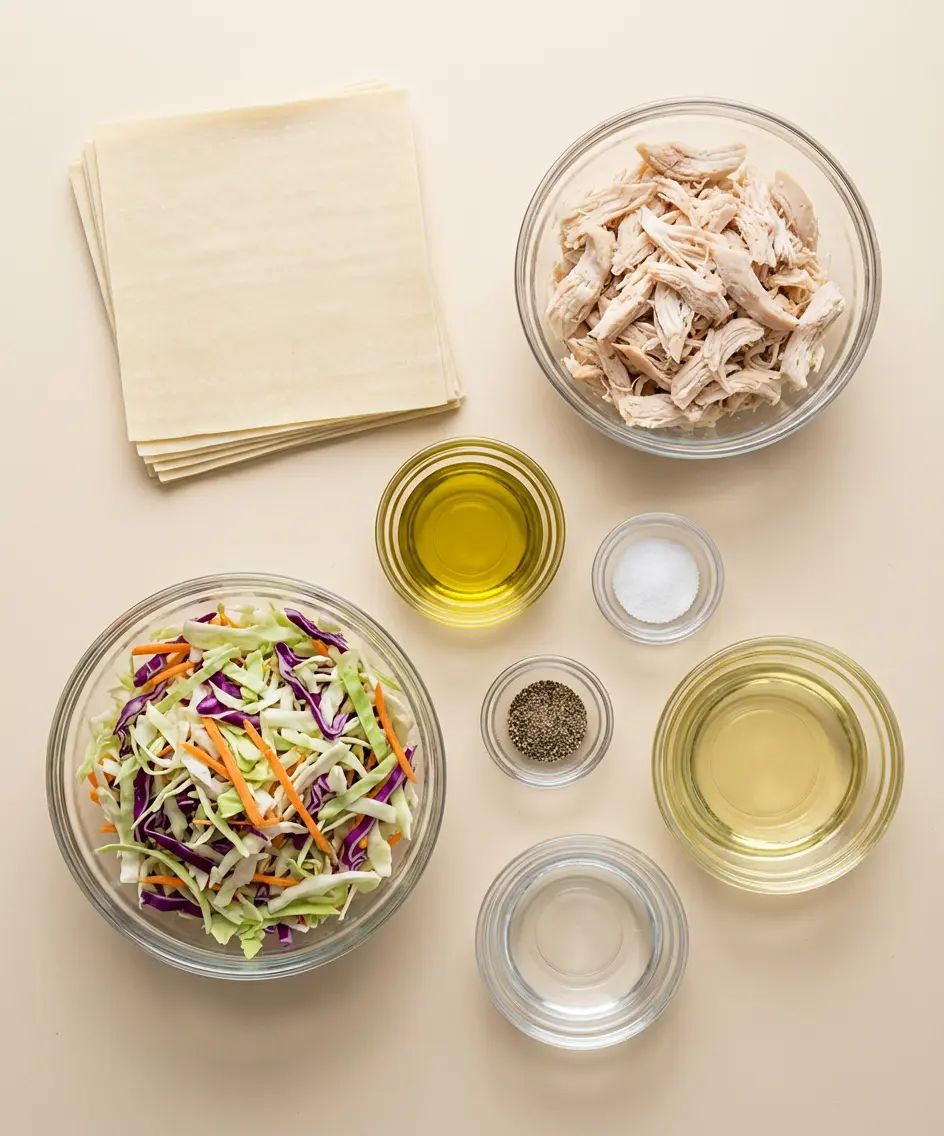 Chicken Coleslaw Egg Rolls ingredients