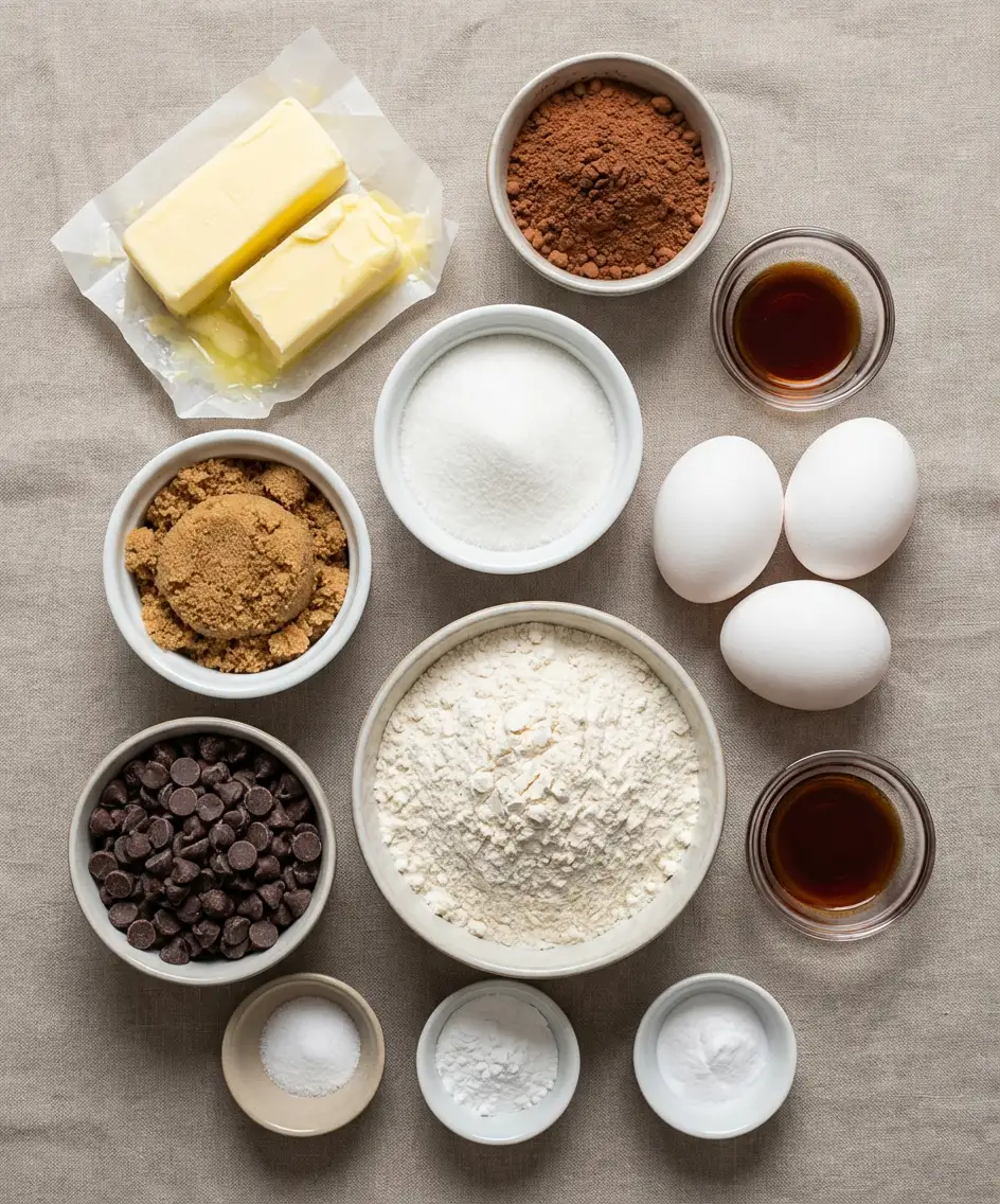 Chocolate Chip Cookie Brownies ingredients