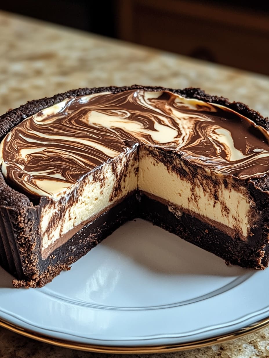 Chocolate Marble Cheesecake Recipe | Creamy & Stunning Dessert