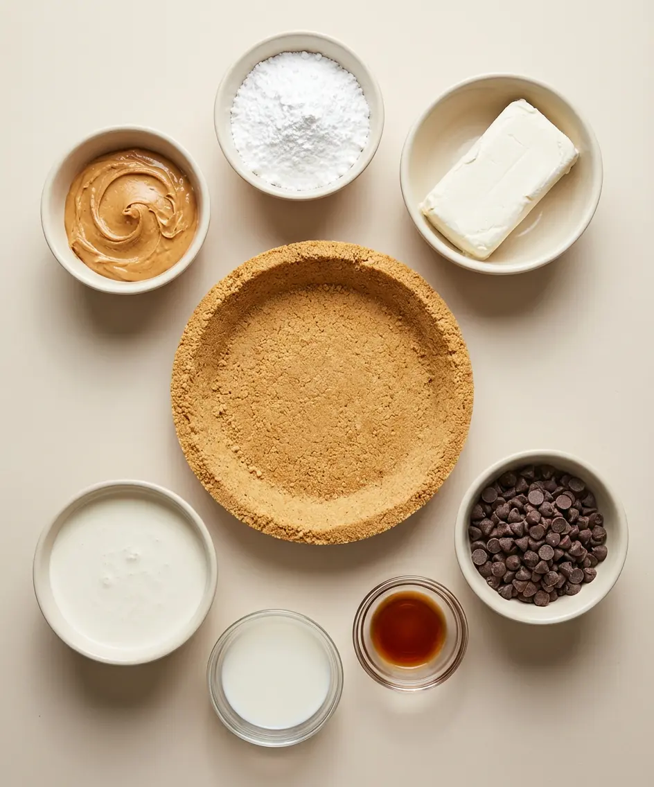 Chocolate Peanut Butter Cream Pie ingredients