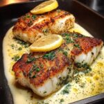 Lemon Garlic Butter Cod with Crispy Skin