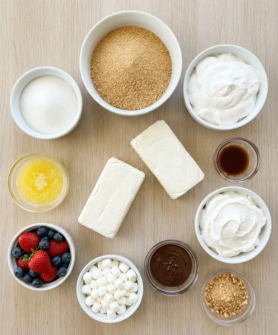 Marshmallow Whip Cheesecake ingredients
