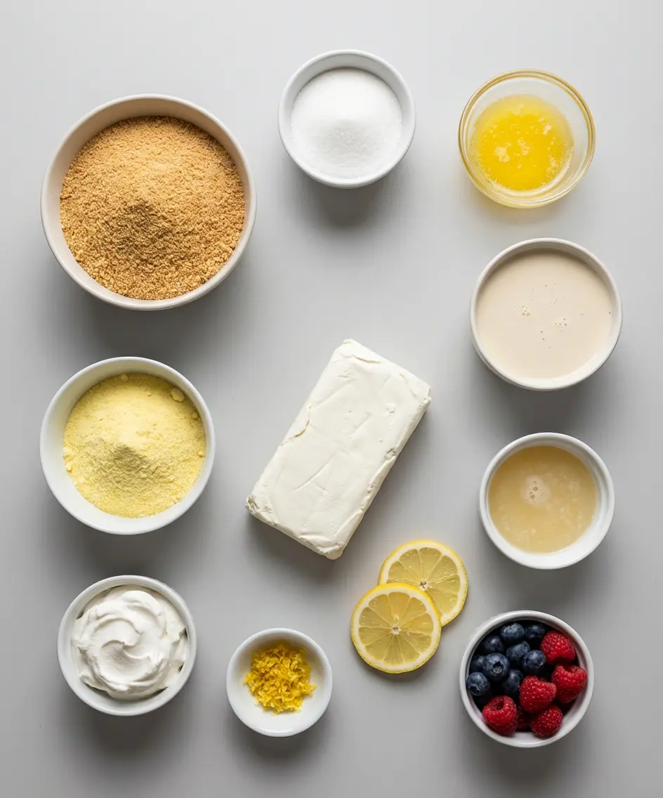 No-Bake Cream Cheese Lemonade Pie ingredients