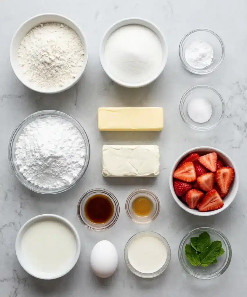 Strawberries and Cream Cake ingredients