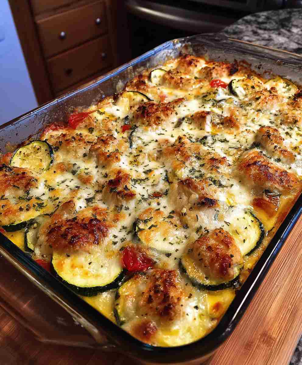 Loaded Chicken Zucchini Bake