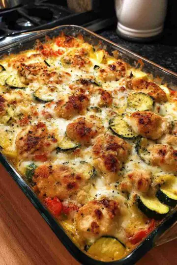Loaded Chicken Zucchini Bake