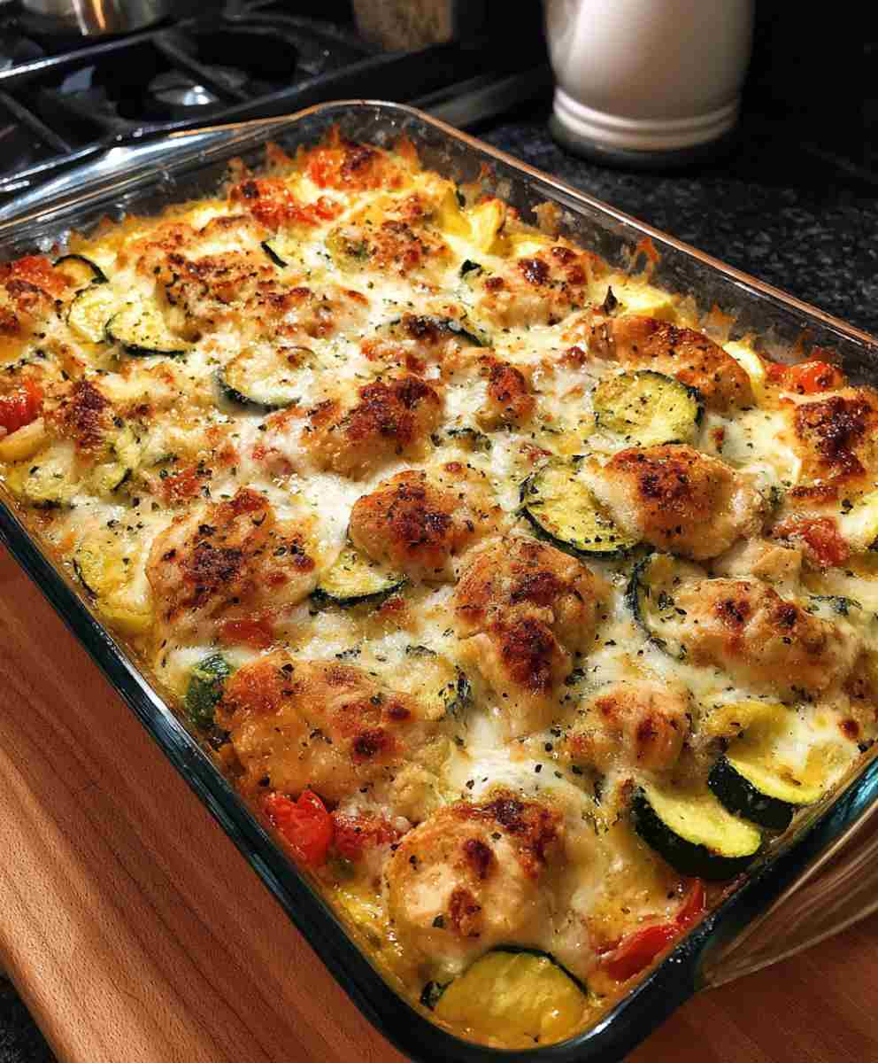 Loaded Chicken Zucchini Bake