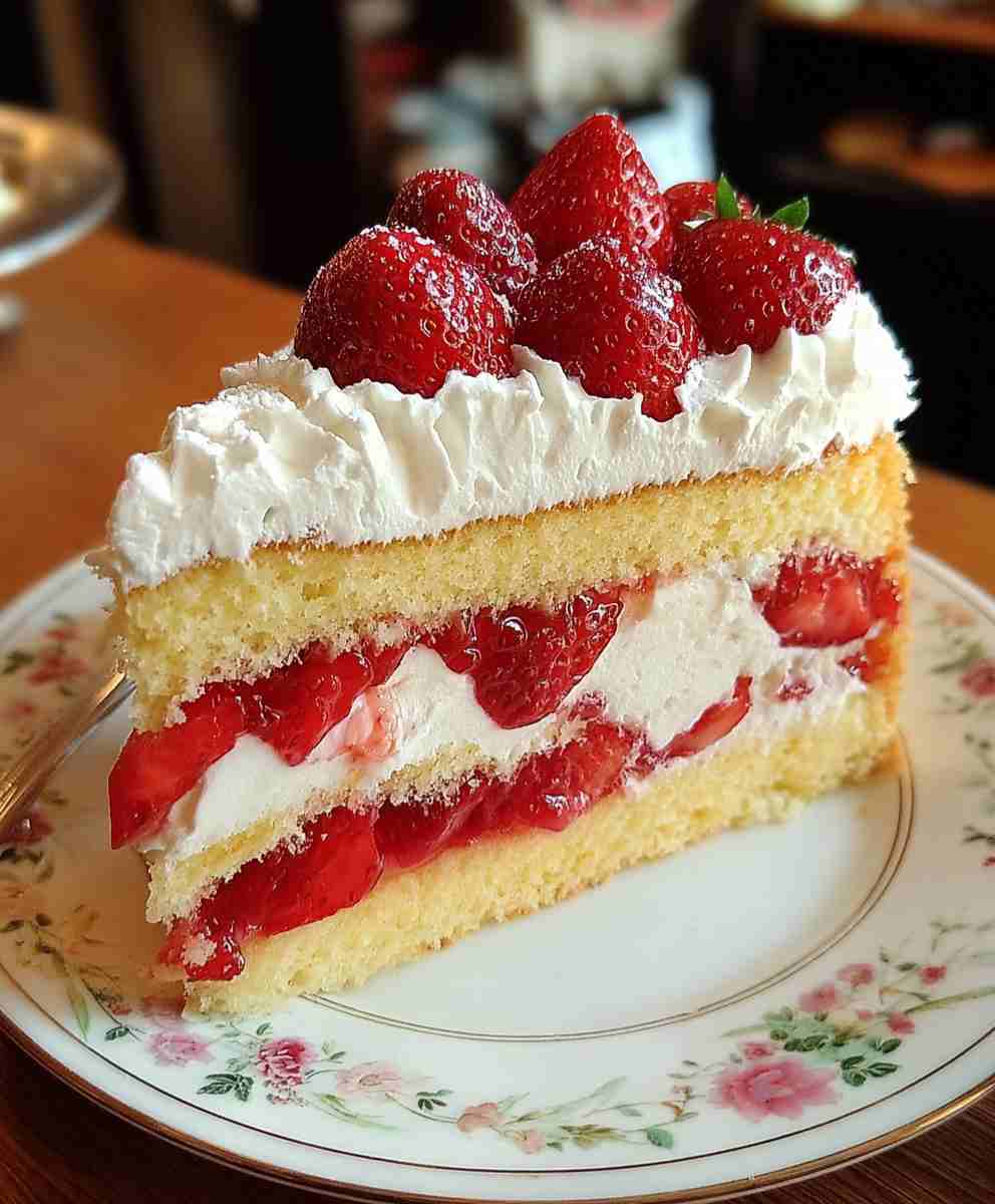Strawberries and Cream Cake Recipe Fresh & Fluffy