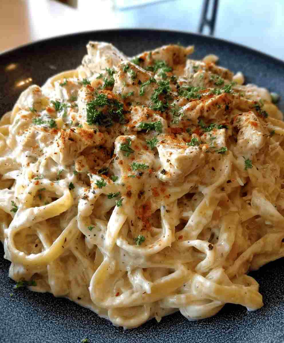 Slow Cooker Cajun Chicken Alfredo Creamy Pasta