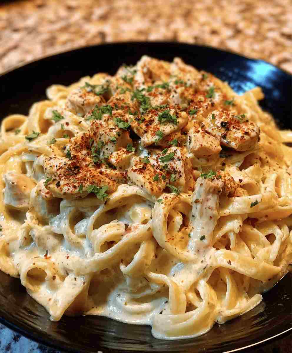 Slow Cooker Cajun Chicken Alfredo Creamy Pasta