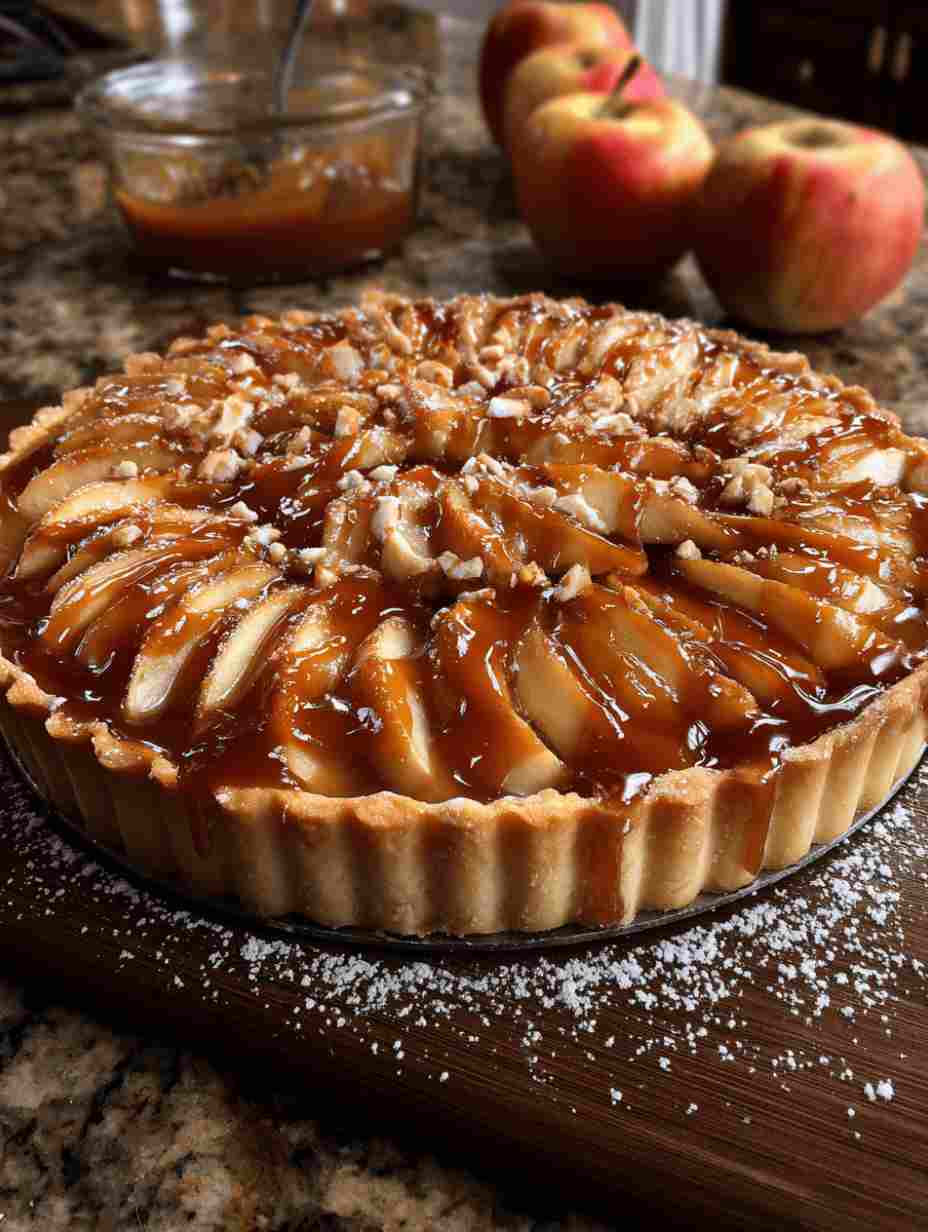 Apple Cider Caramel Tart  Best Fall Dessert Recipe