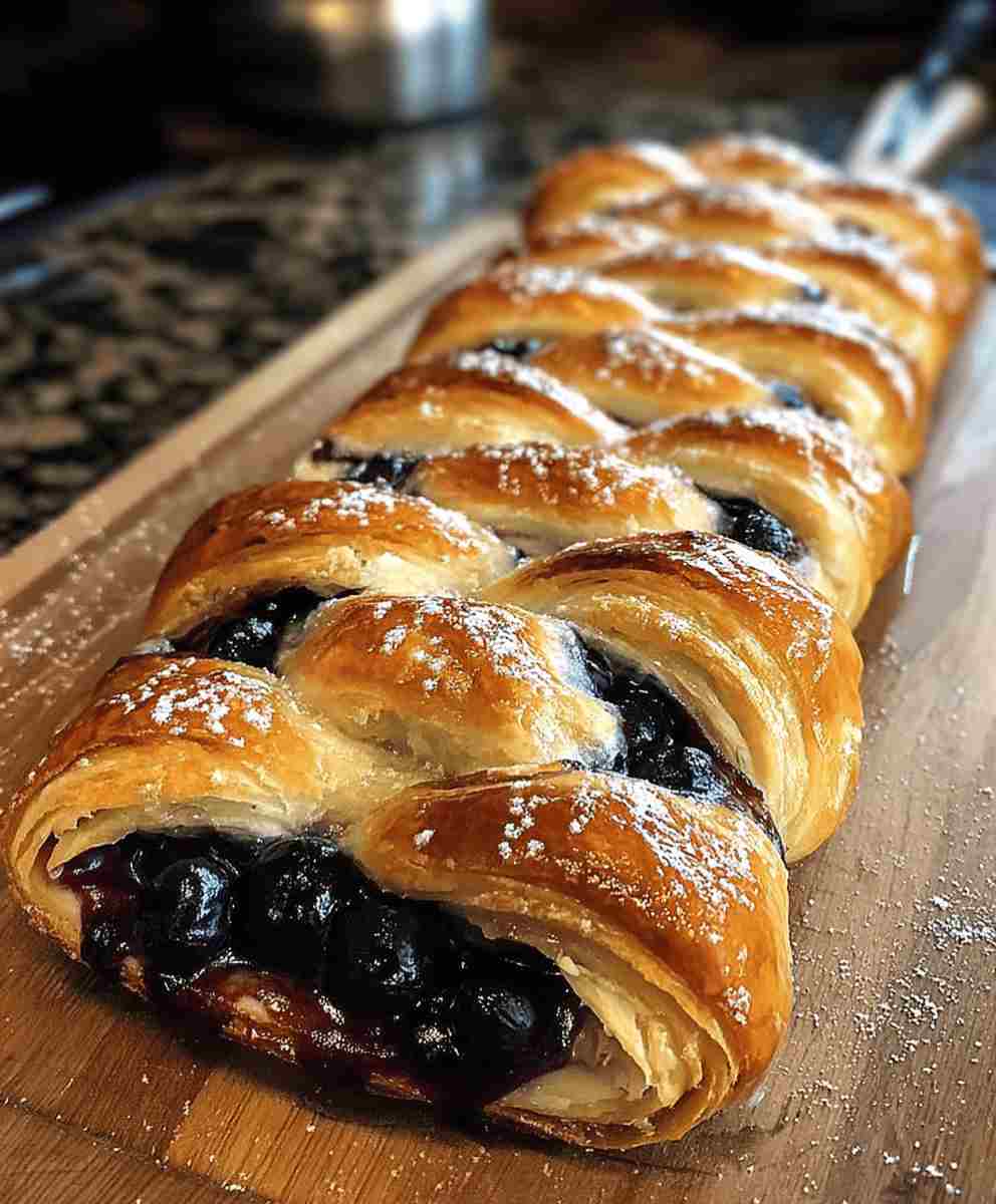 Blueberry Puff Pastry Braid Recipe