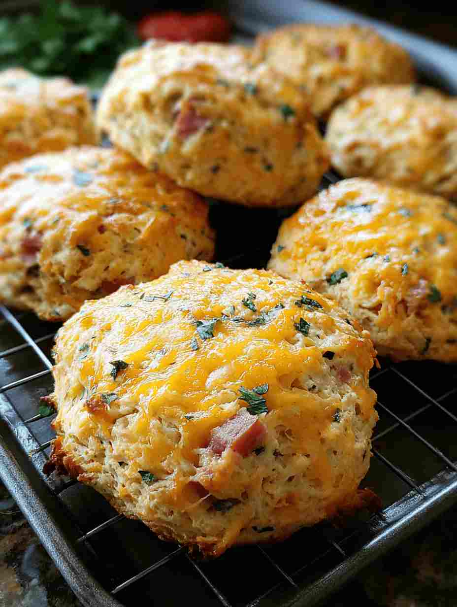 Breakfast Protein Biscuits with Ham or Mediterranean Flavors